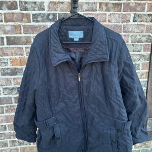Women's Quilted Black Zipped Jacket